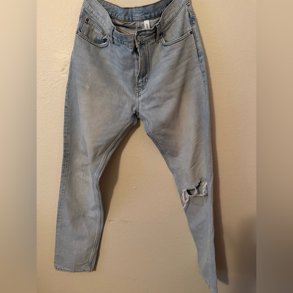 Weekday Light Blue Distressed Men's Jeans